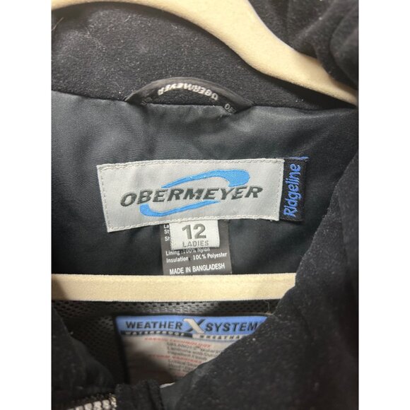 Obermeyer Ridgeline Ladies Waterproof Breathable Ski Jacket Size 12 Black & Whit - Picture 2 of 12
